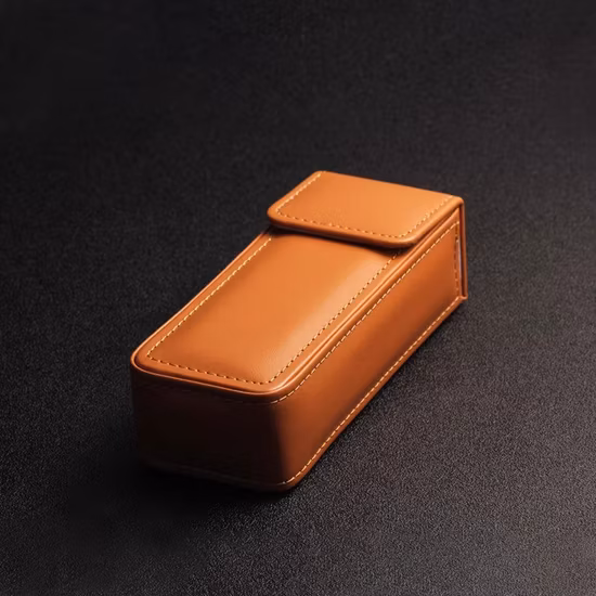 Caja de encargo al por mayor barata del almacenamiento del cuero del logotipo de la caja de vidrios del ojo para las gafas de sol de las lentes