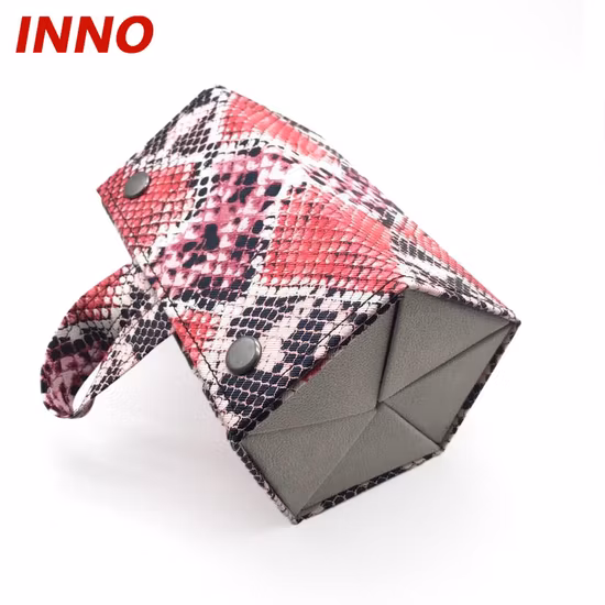 Ea118 Bolsa para gafas Soporte para niños Venta al por mayor Viaje rosa Organizador de gafas plegable moderno Caja de lujo Paquete personalizado Estuche para gafas de sol de cuero